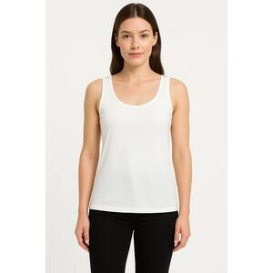 LAMade Tank Top Womens Size Large White Sleeveless Scoop Neck USA Minimalist Sof